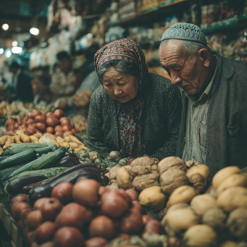 Katta yoshdagi erkak va ayol sog'lom ovqat bilan